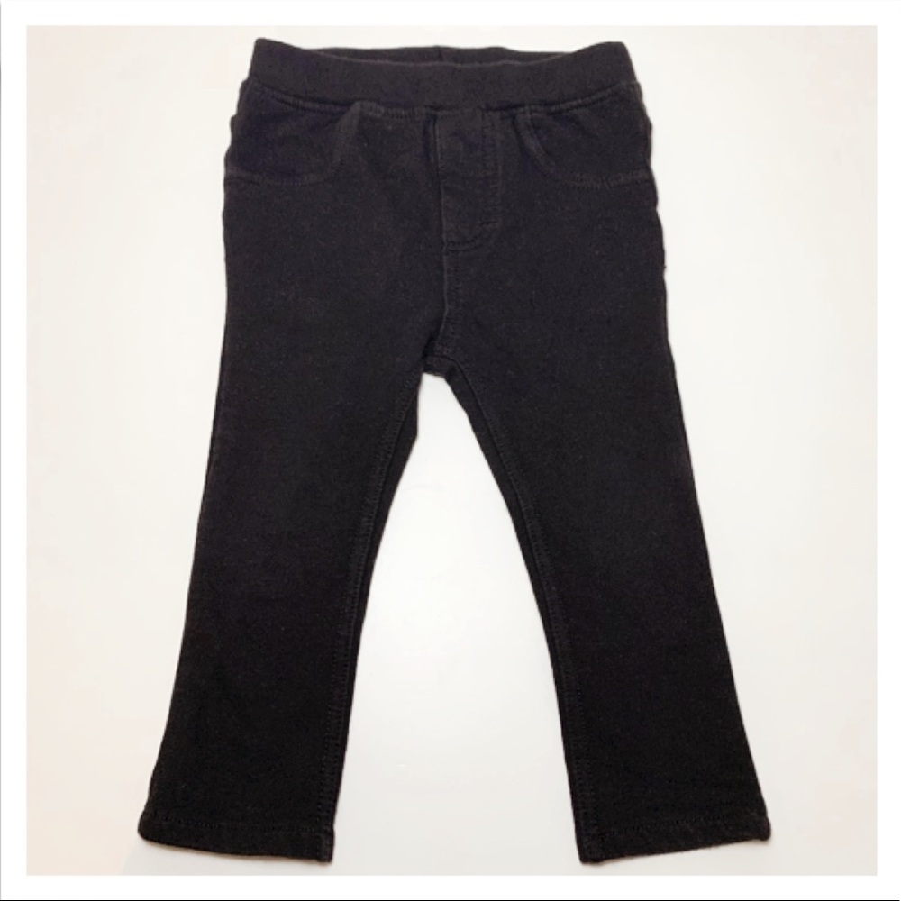 H+M Black Cotton Knit Jeggings Treggings Baby Girl